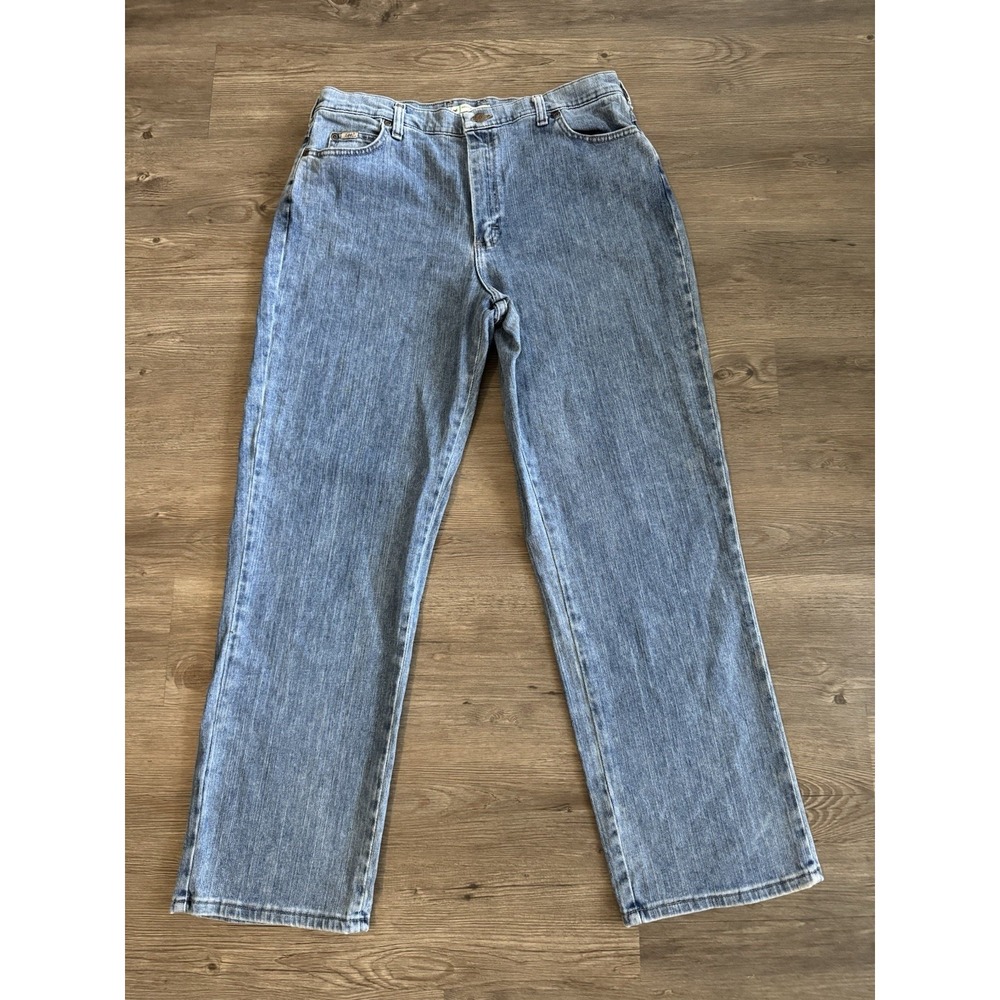 Women's Lee Relaxed Straight Leg Jeans Size 14 Medium Blue Denim
